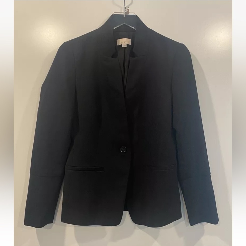 Ann Taylor Loft Black Blazer Jacket Career Women Size 4 (H)‎